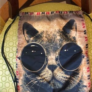 Black cat by Color cloth backpack